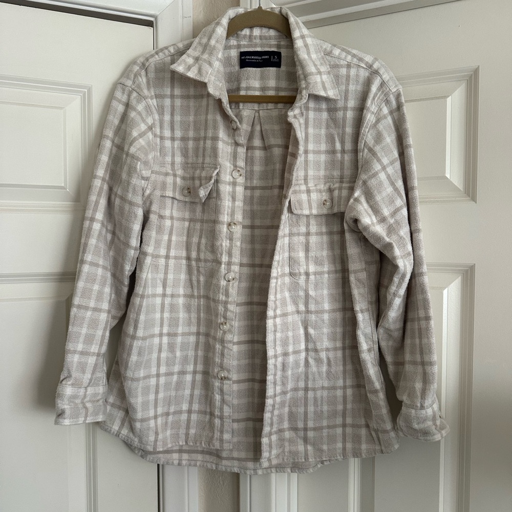 Abercrombie & Fitch Tan Lightweight Shirt Jacket
